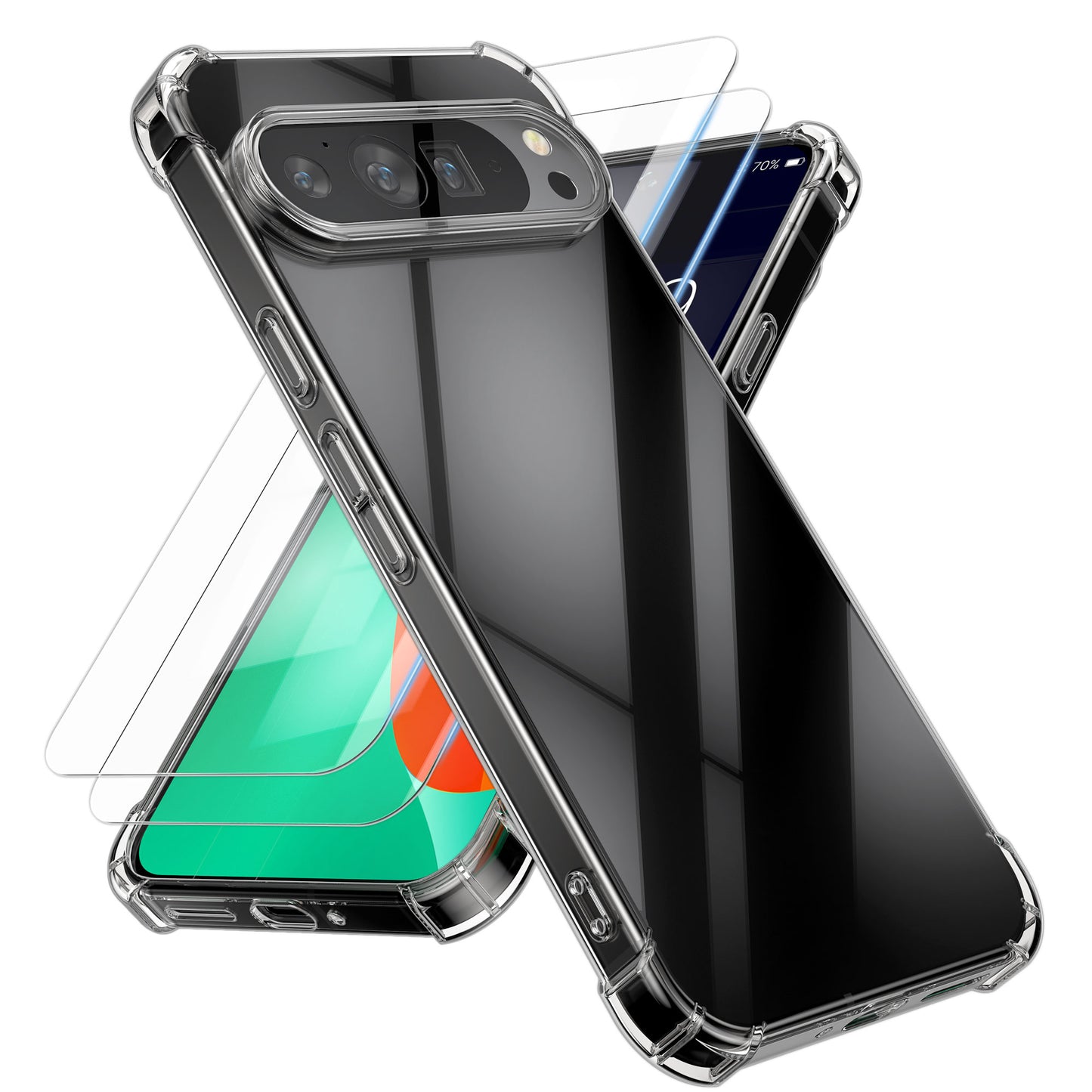 kalibri Case compatible with Google Pixel 10 Pro XL Case - Phone Cover with 2x Screen Protector - Cover Phone Case