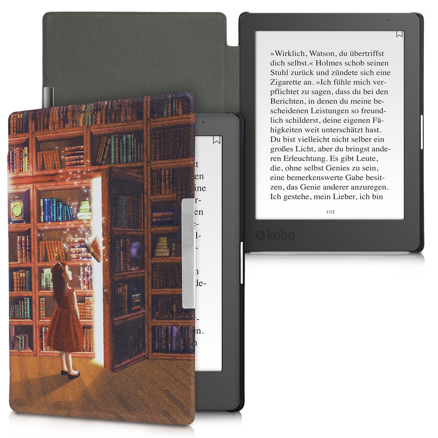kwmobile Protective Case for Kobo Aura Edition 1 Cover - eReader Flip Case with Auto Sleep Function