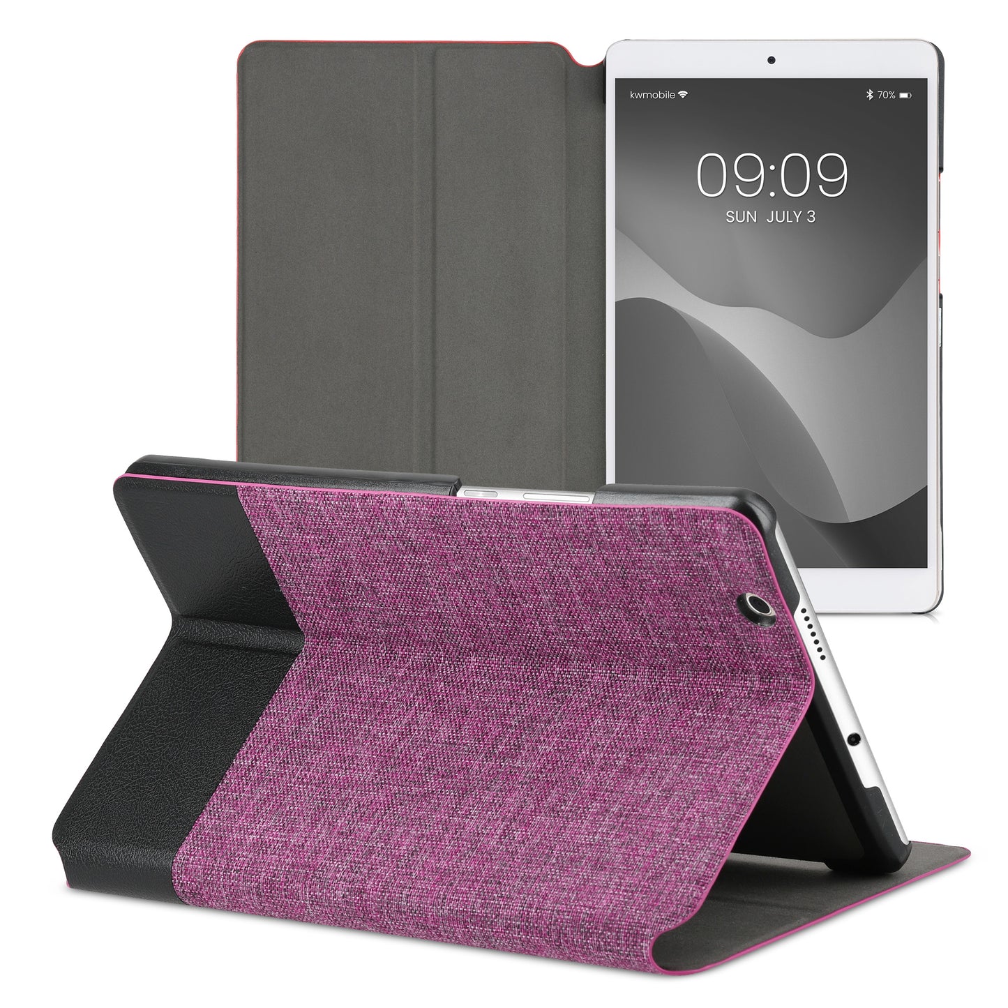 kwmobile Protective Case compatible with Huawei MediaPad M3 8.4 - Slim Case - Tablet Cover Case with Stand Black