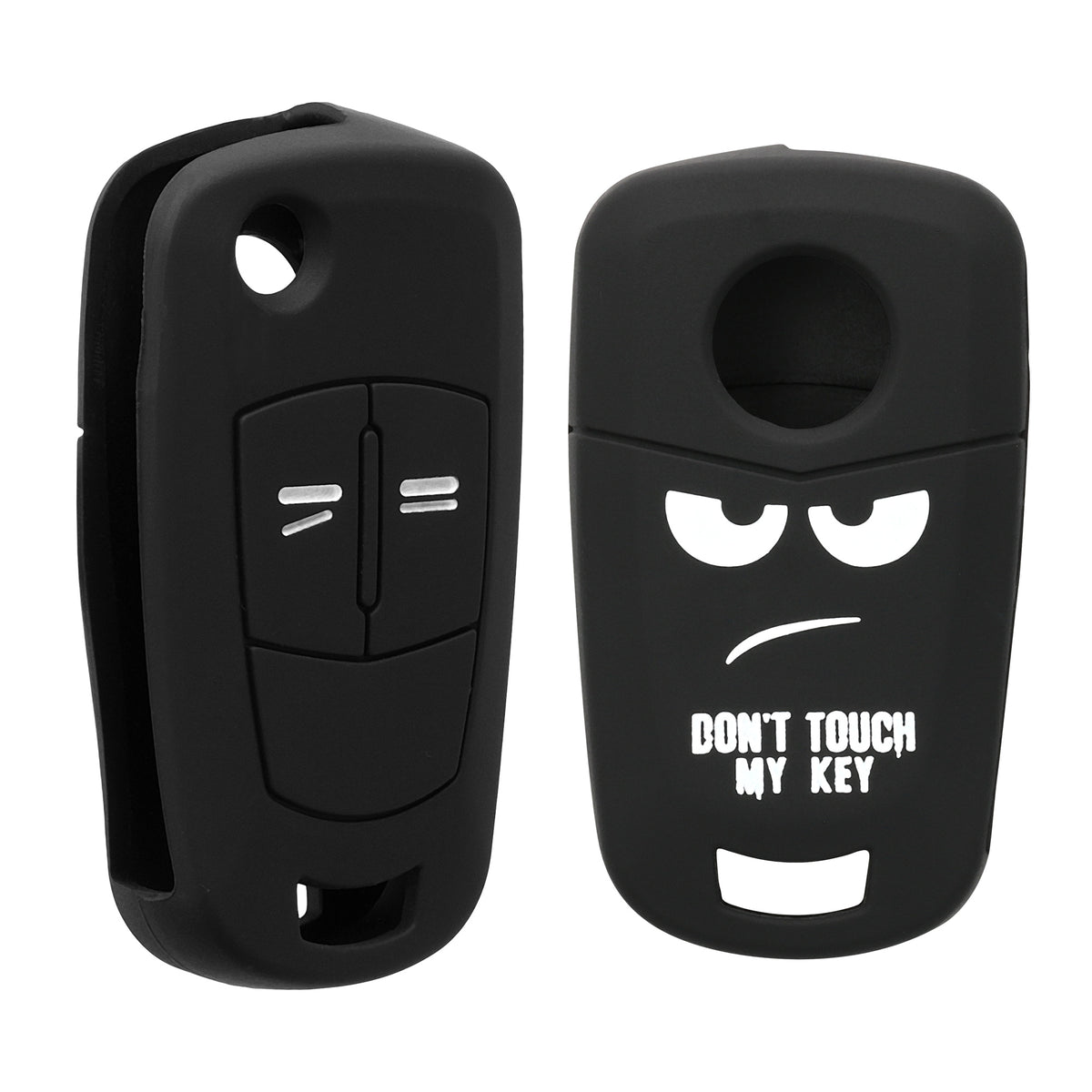 kwmobile Car Key Cover Compatible with Opel Vauxhall 2-Button Folding Key Car Key Cover - Key Fob Case Don't touch my Key