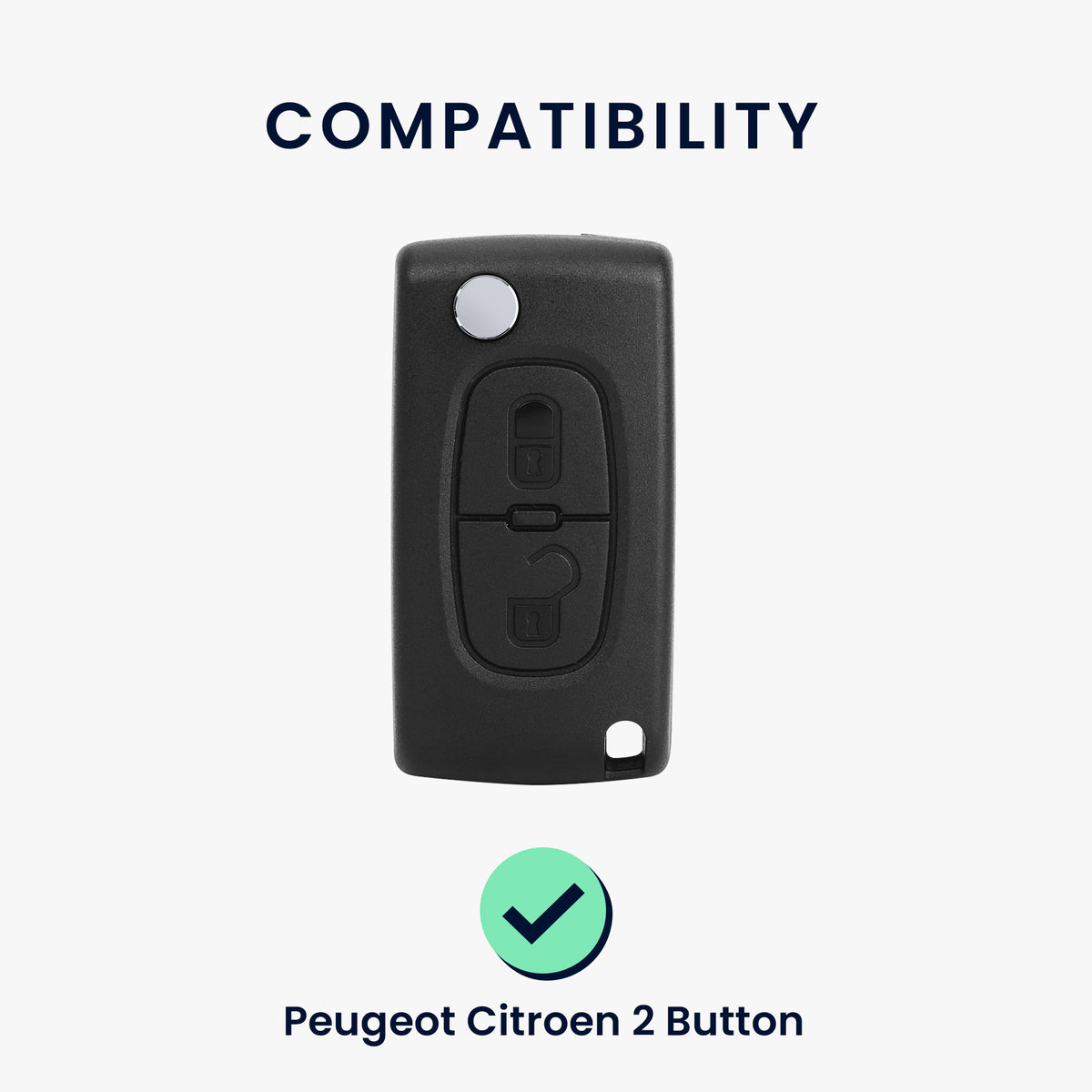 Peugeot Citroen 2-Button Flip Silicone Car Key Cover Patterned