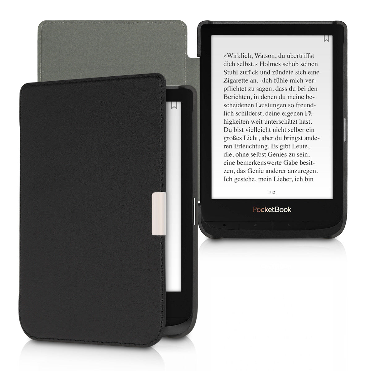 Faux Leather Case compatible with Pocketbook Touch Lux 4/5/Touch HD 3/Color (2020)/ Vivlio Lux 5