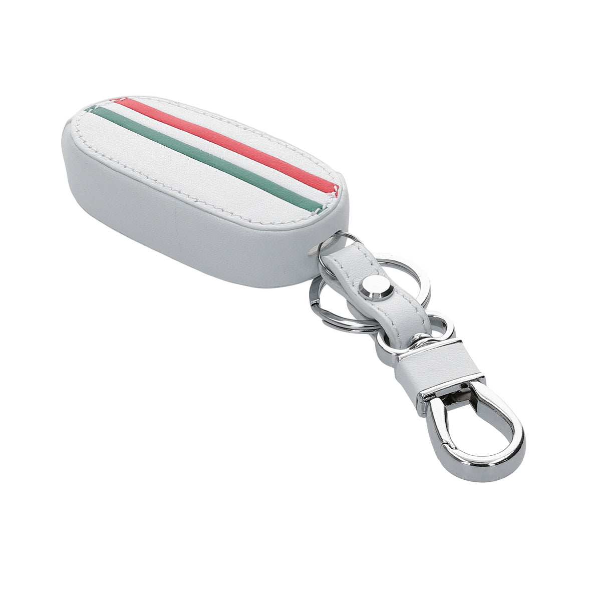 Faux Leather Car Key Cover for Fiat Lancia 3-Button Flip Key Italy Stripes