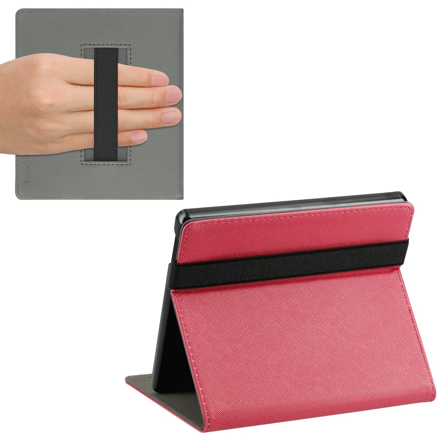 kwmobile Case Compatible with Amazon Kindle Oasis 10th Generation Case - Cover with Hand Strap and Stand