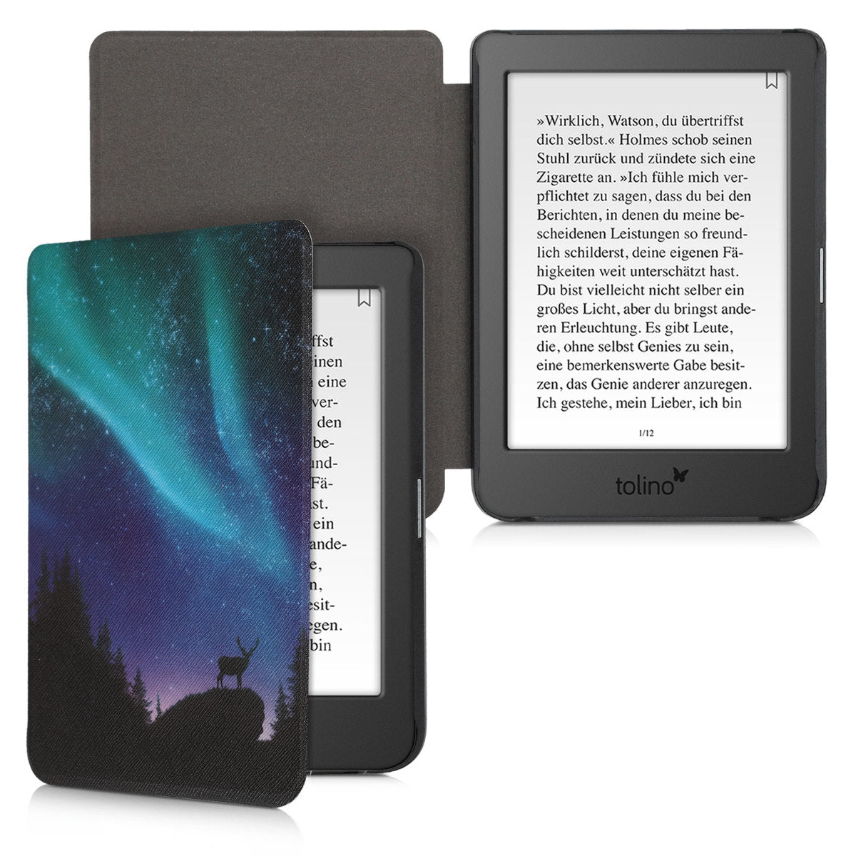 kwmobile Protective Case for Tolino Page 2 Cover - eReader Flip Case with Auto Sleep Function