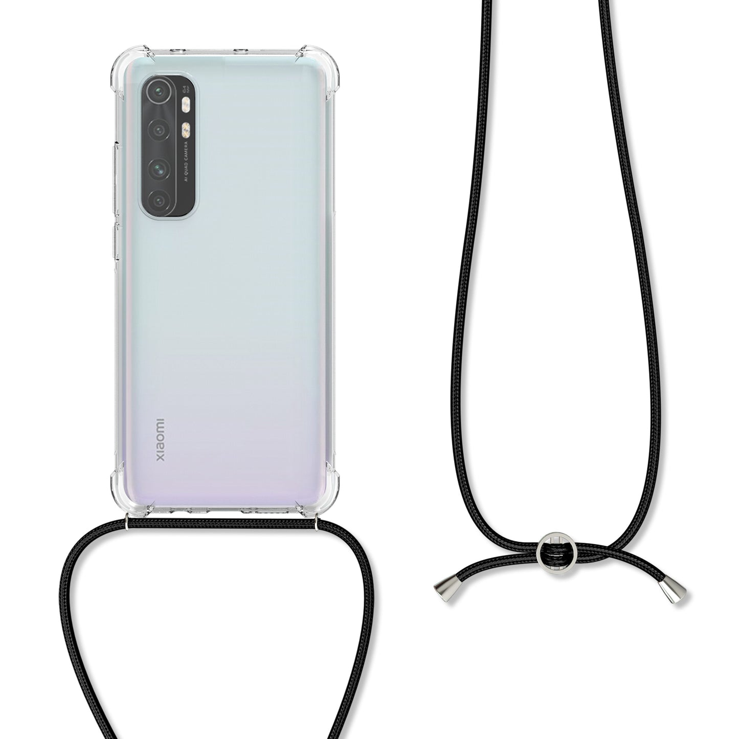 kwmobile Necklace Case compatible with Xiaomi Mi Note 10 Lite Silicone Cover with Lanyard Phone Case