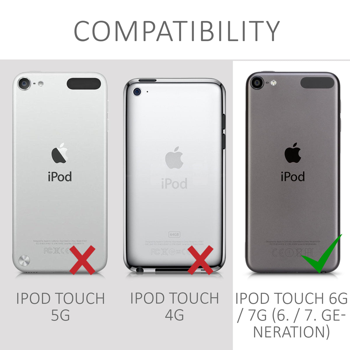 iPod Touch 6G / 7G Silicone Necklace Phone Case Clear