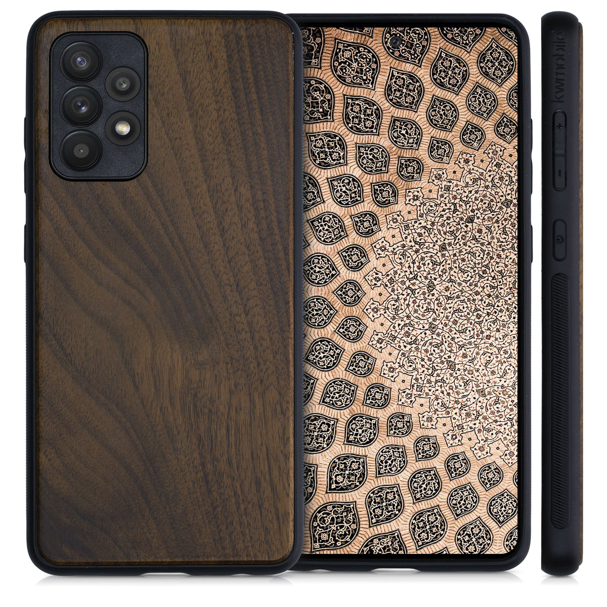 Samsung Galaxy A52 / A52 5G / A52s 5G Shockproof Hard Case with TPU Bumper Walnut Wood