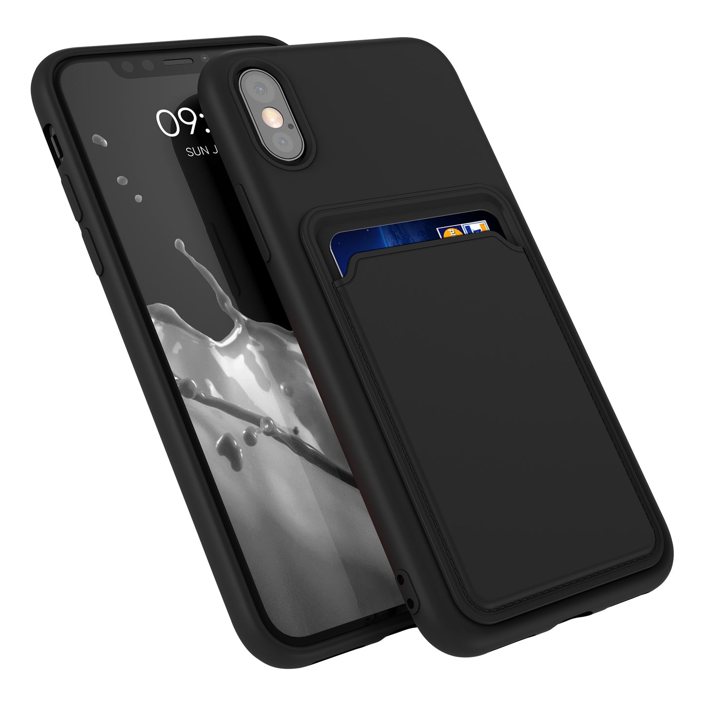 kwmobile Phone Case Compatible with Apple iPhone X Case - Cell Phone Cover with Card Slot