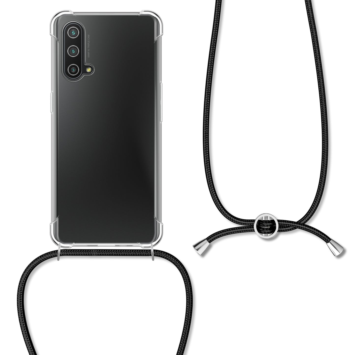 kwmobile Necklace Case compatible with OnePlus Nord CE 5G Cover Silicone Case with Lanyard Phone Case