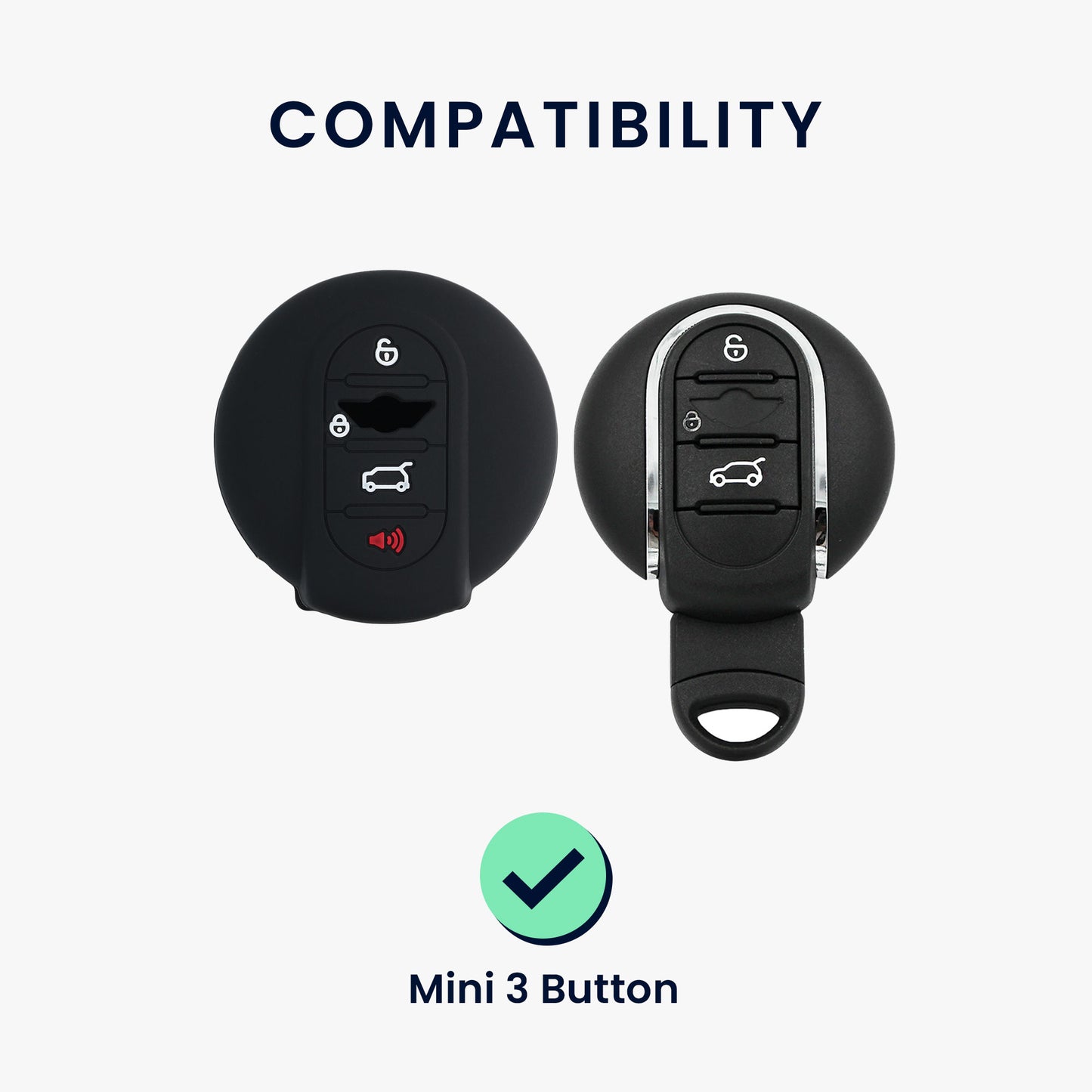 kwmobile Car Key Case compatible with Mini 3-Button Smart Key Car Key Case