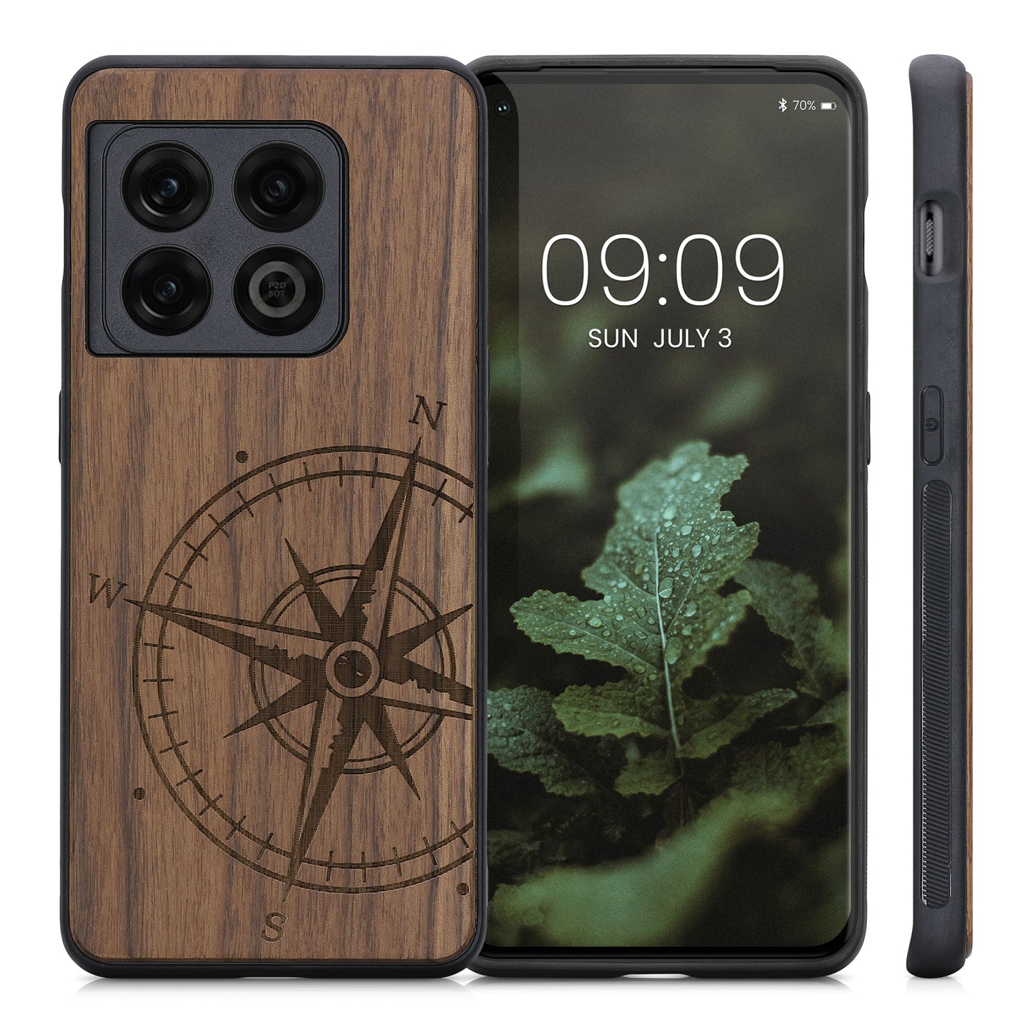 kwmobile Case Compatible with OnePlus 10 Pro 5G Phone Cover TPU Phone Case Compass Vintage