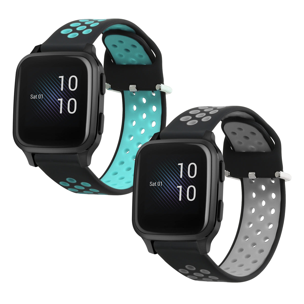 kwmobile Uhrenarmband für Garmin Venu Sq Music / Sq Armband - Fitnesstracker Band Set aus Silikon - Ersatzarmband