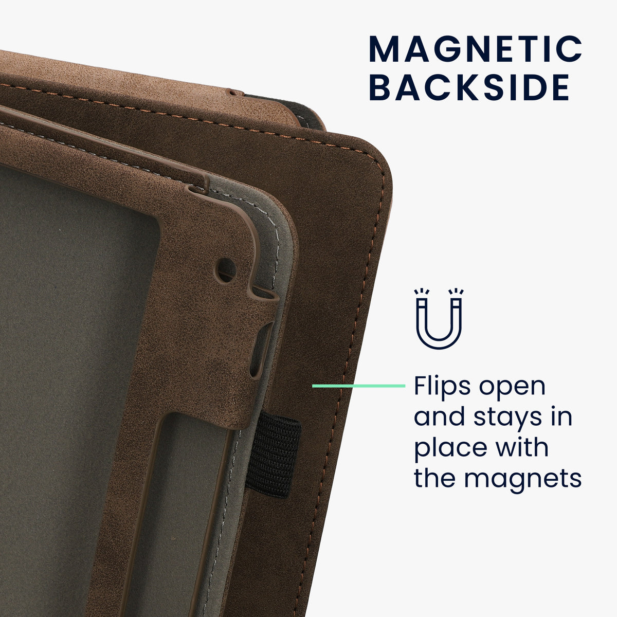 Tolino Vision 6 with Hand Strap Flip Case Brown Embossed Heart