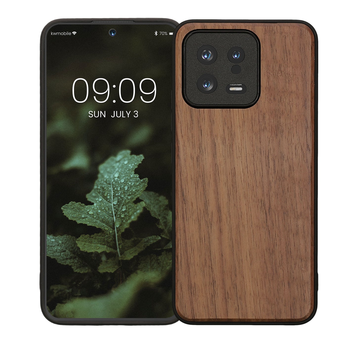 Wooden Case with TPU Bumper for Xiaomi 13 5G Walnut Wood