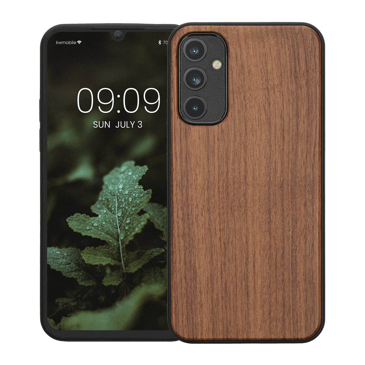 Samsung Galaxy A34 5G Shockproof Hard Case with TPU Bumper Walnut Wood