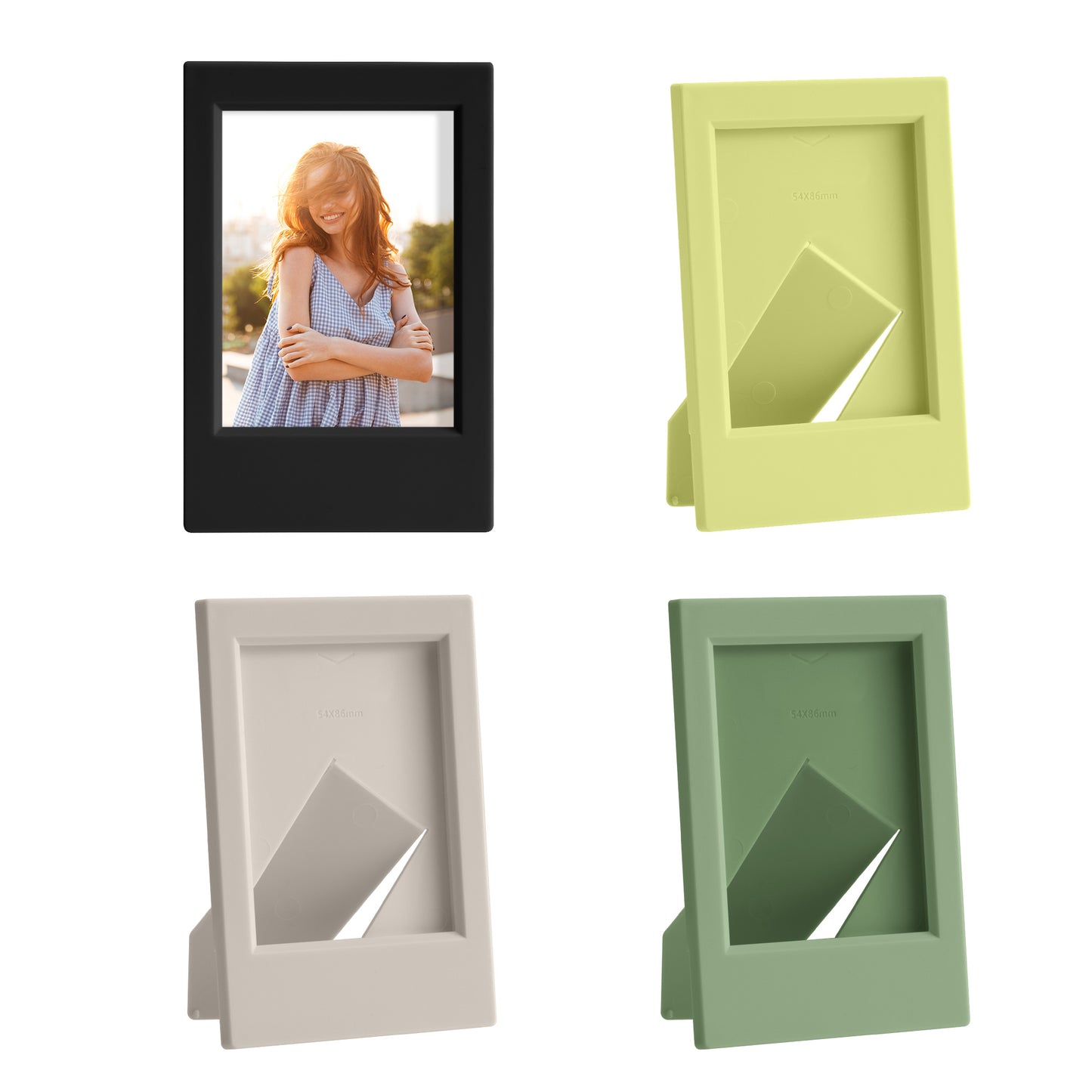 kwmobile Mini Picture Frame Set - Photo Frames for Instant Camera Photos - Plastic Picture Frames with Stand Function