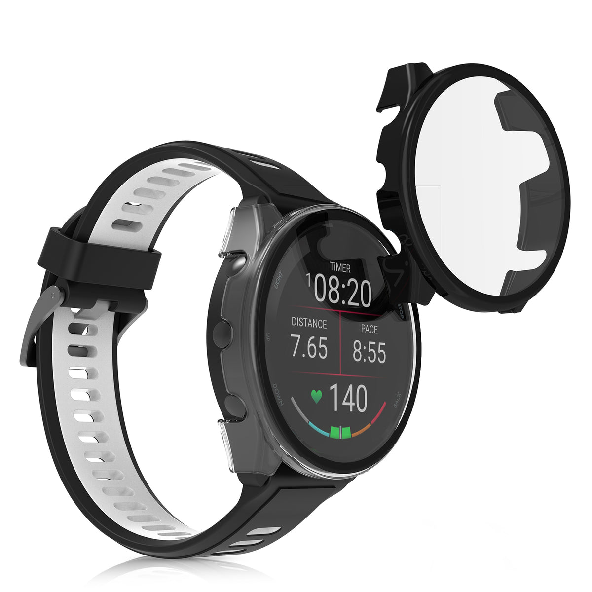 Garmin 18mm Forerunner 265S 2x Fitness Tracker Full Body Case with Tempered Glass