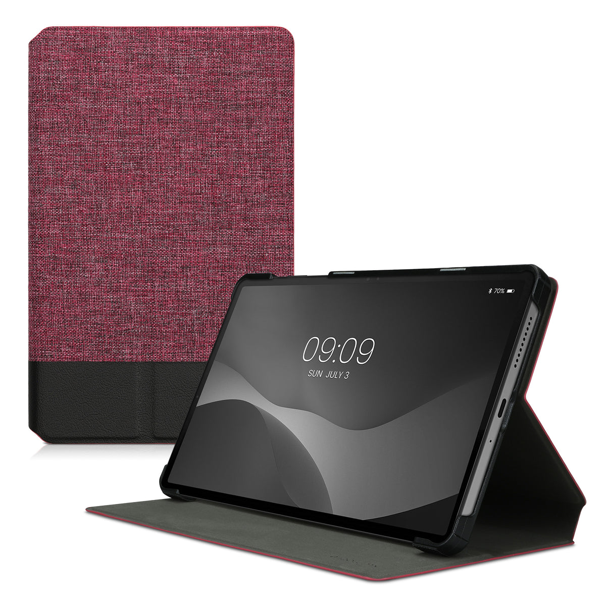 kwmobile Schutzhülle kompatibel mit Lenovo Tab M8 (Gen 4) - Hülle Slim - Tablet Cover Case mit Ständer Rosa Schwarz Rosa