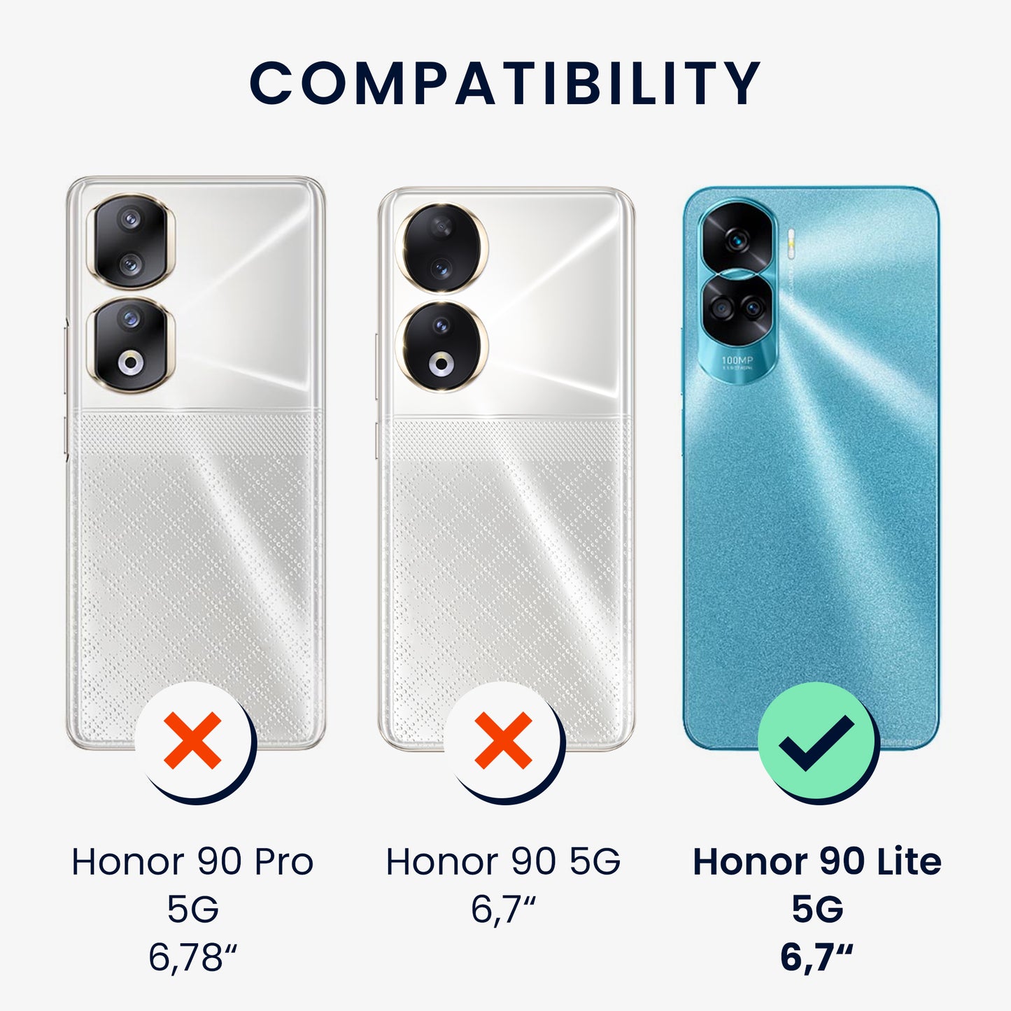 kwmobile Phone Case for HONOR 90 Lite 5G - Soft Silicone Case with Metallic Shimmer - Protective Cover