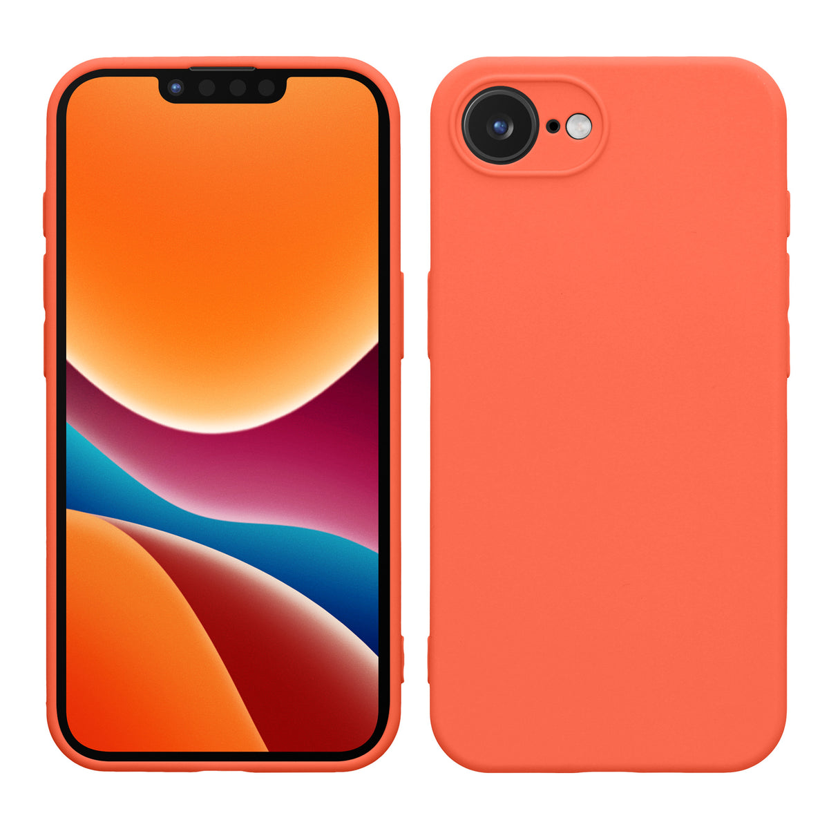 kwmobile Hülle für Apple iPhone 17e / iPhone 16e TPU Case - Handyhülle unterstützt kabelloses Laden, flexible Schutzhülle, gummiertes Cover in Leuchtende Koralle Leuchtende Koralle
