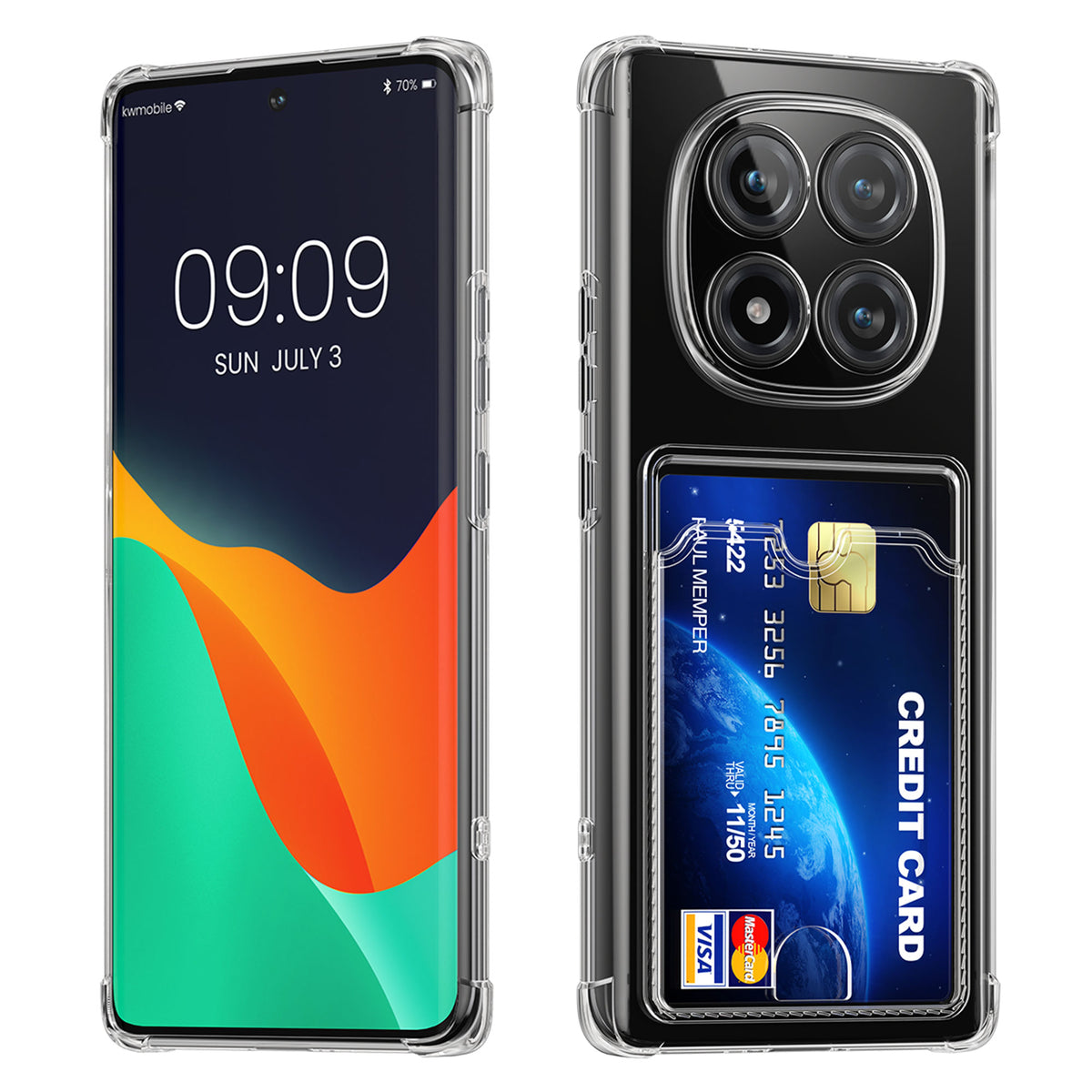 kwmobile Hülle mit Kartenfach Xiaomi Redmi Note 15 Pro 4G - Transparent