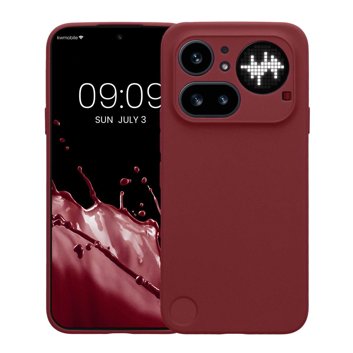 kwmobile Handyhülle für Nothing Phone (4a) Pro Hülle - weiches Handy Silikon Case - Schutzhülle Cover - Bordeaux Violett Bordeaux Violett