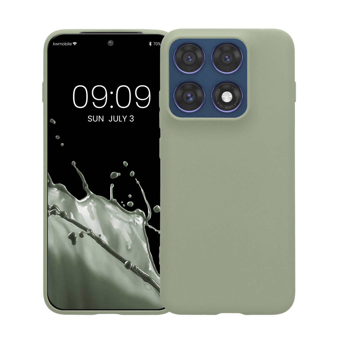 kwmobile Hülle für Motorola Edge 70 Pro TPU Case - Handyhülle unterstützt kabelloses Laden, flexible Schutzhülle, gummiertes Cover in Graugrün Graugrün
