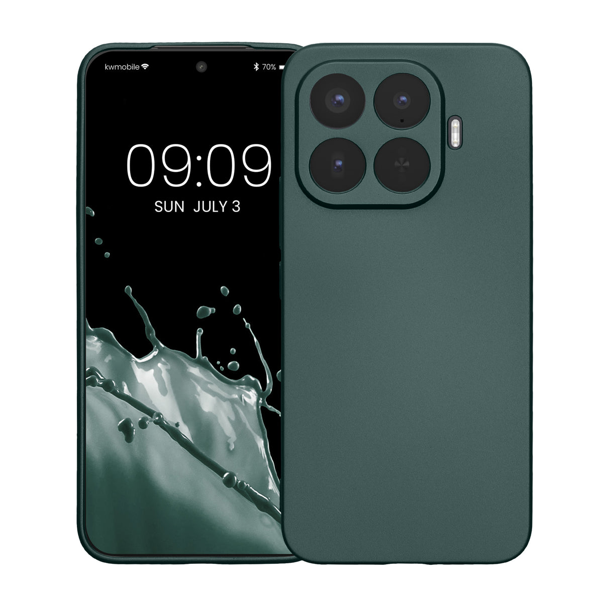 kwmobile Handyhülle für Xiaomi 17T Pro Hülle - weiche Silikon Case metallisch schimmernd - Schutzhülle Cover - Metallic Petrol Metallic Petrol