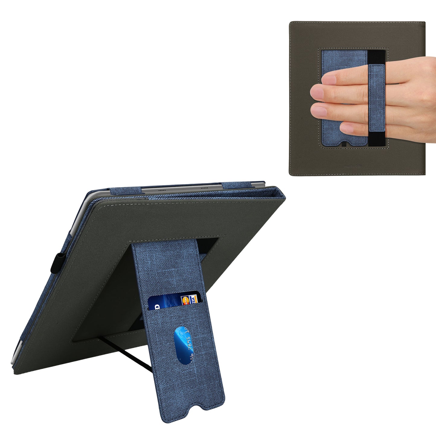 kwmobile Hülle kompatibel mit Pocketbook InkPad Eo / Bigme InkNote Color+ Hülle - Flip Case mit Handschlaufe - Cover