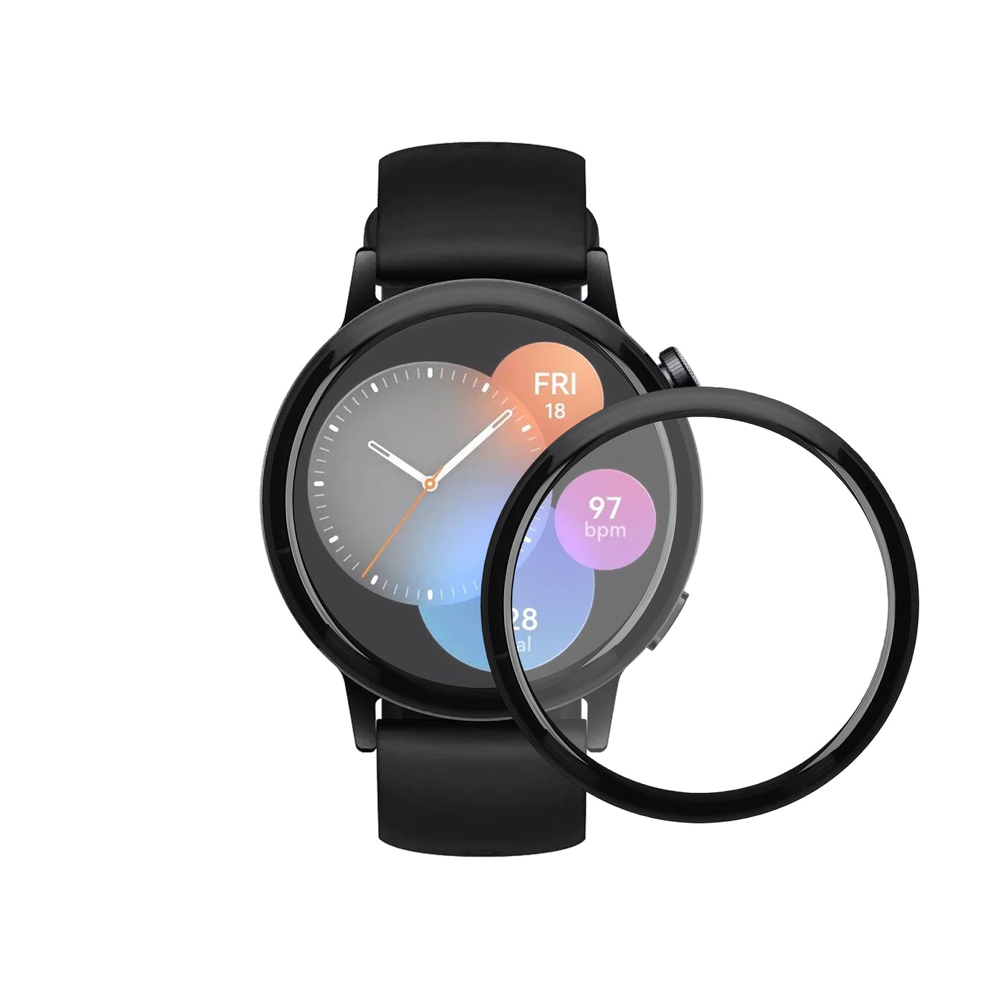kwmobile Displayschutzfolie kompatibel mit Huawei Watch GT 3 (42mm) Folie - Schutzfolie für Fitness Tracker - robuster Displayschutz