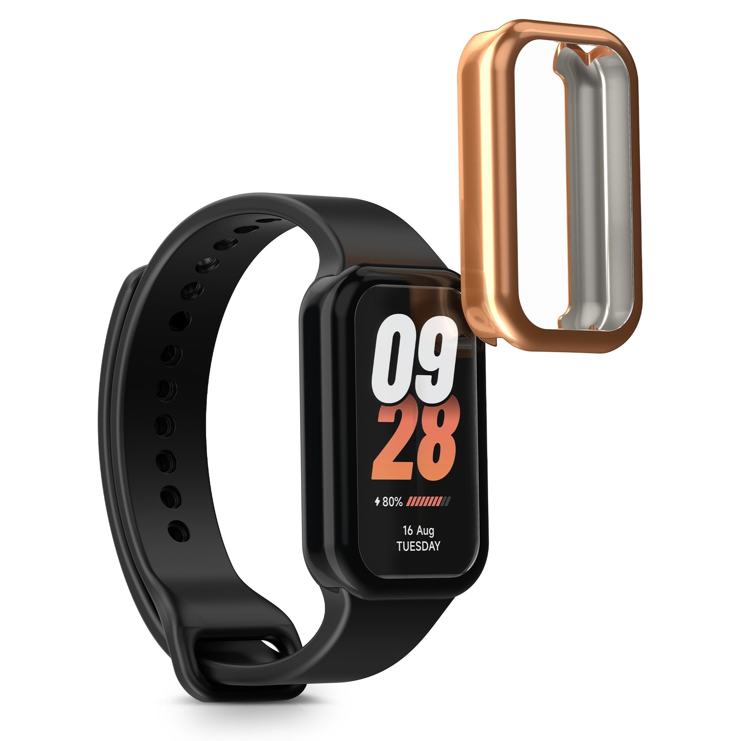 kwmobile Silikon Hülle für Xiaomi Smart Band 8 Active / Redmi Band 2 Schutzhülle - Fullbody Display Cover Set aus Silikon