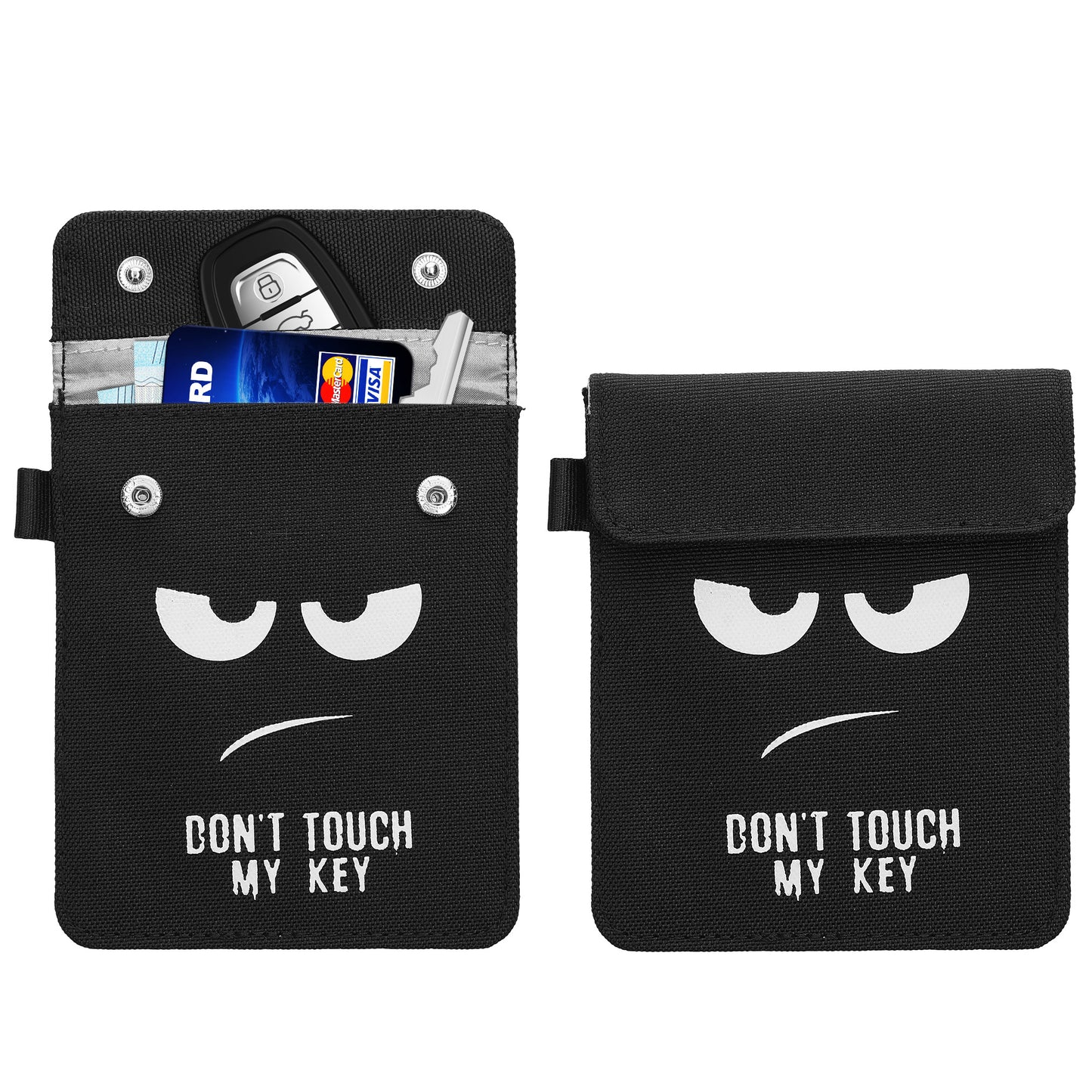 kwmobile Autoschlüssel Tasche kompatibel mit Autoschlüssel Schlüsselhülle - RFID Blocker Schlüssel Hülle aus Stoff