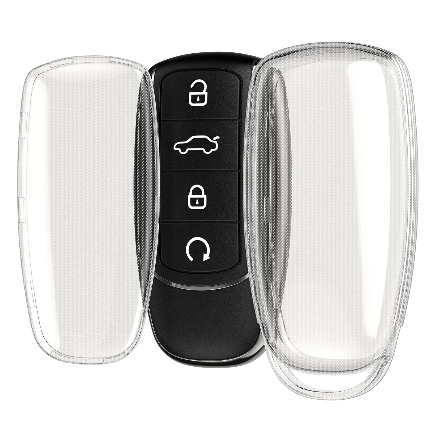 kwmobile Car Key Cover compatible with Chery Omoda C5 / Jaecoo 7 / Tiggo 7 Pro 8 Pro / Arrizo 5 - Silicone Case