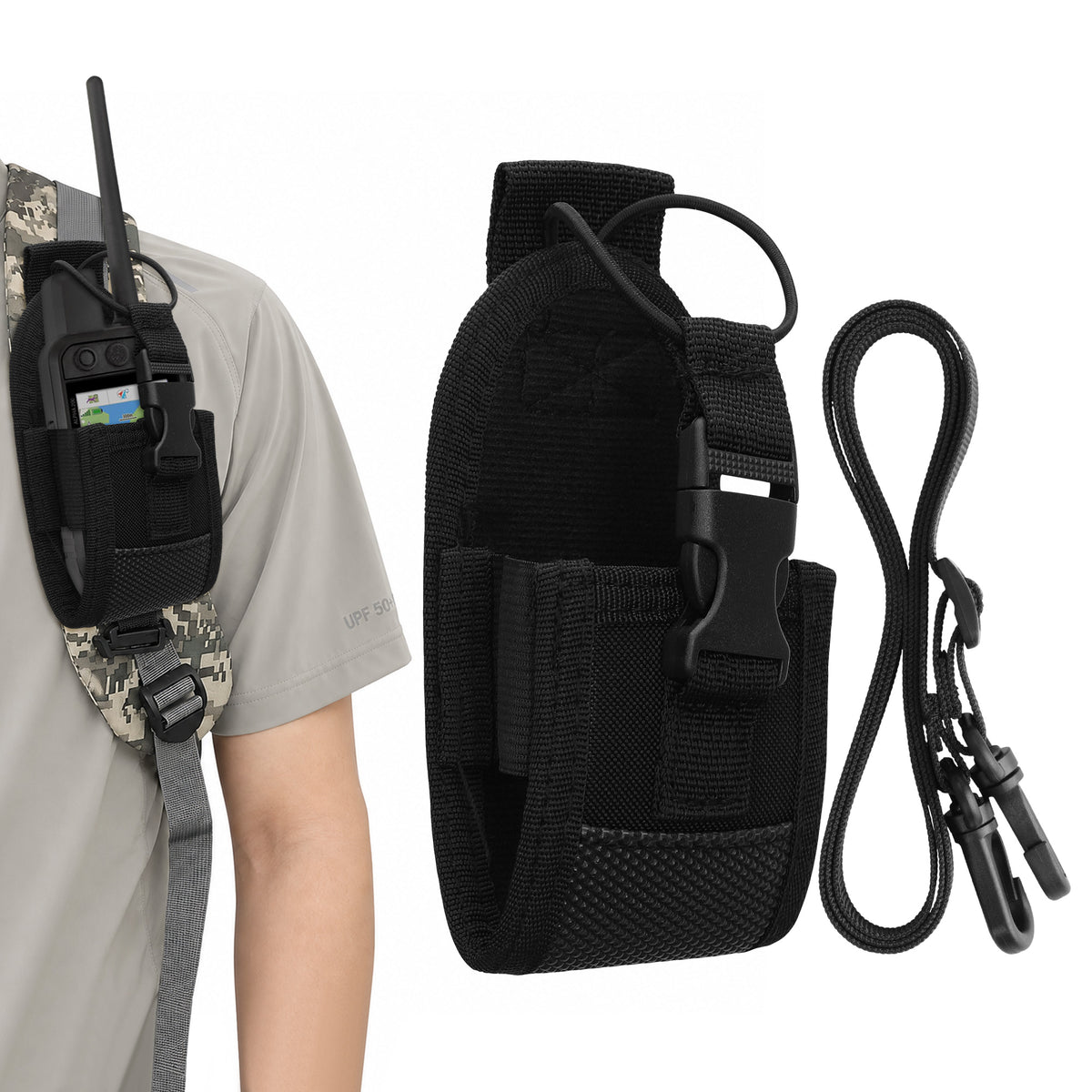 Garmin Alpha 300 200 100 / GPSMAP 67i 65s 66i 79s 79sc Nylon GPS Hülle mit Gürtelclip Schwarz KWM000041ND001C