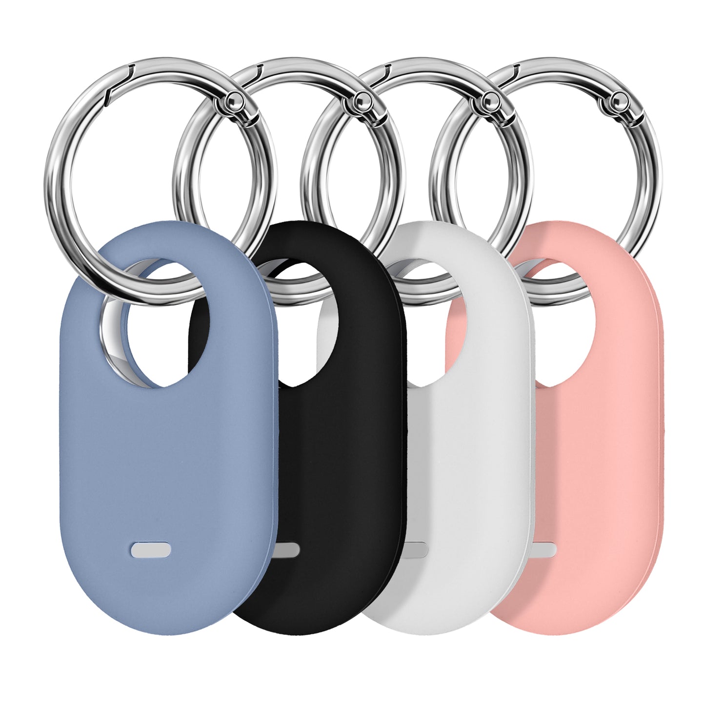 kwmobile 4x SmartTag Hülle kompatibel mit Samsung Galaxy SmartTag 2 Schlüsselanhänger - Bluetooth Tracker Zubehör Set mit Halterung für Rucksack