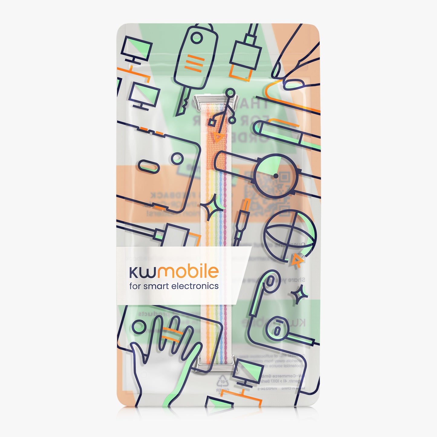kwmobile Armband kompatibel mit Huawei Band 11 / Band 11 Pro - Nylon Fitnesstracker Sportarmband Band in Mehrfarbig - Innenmaße von Mehrfarbig