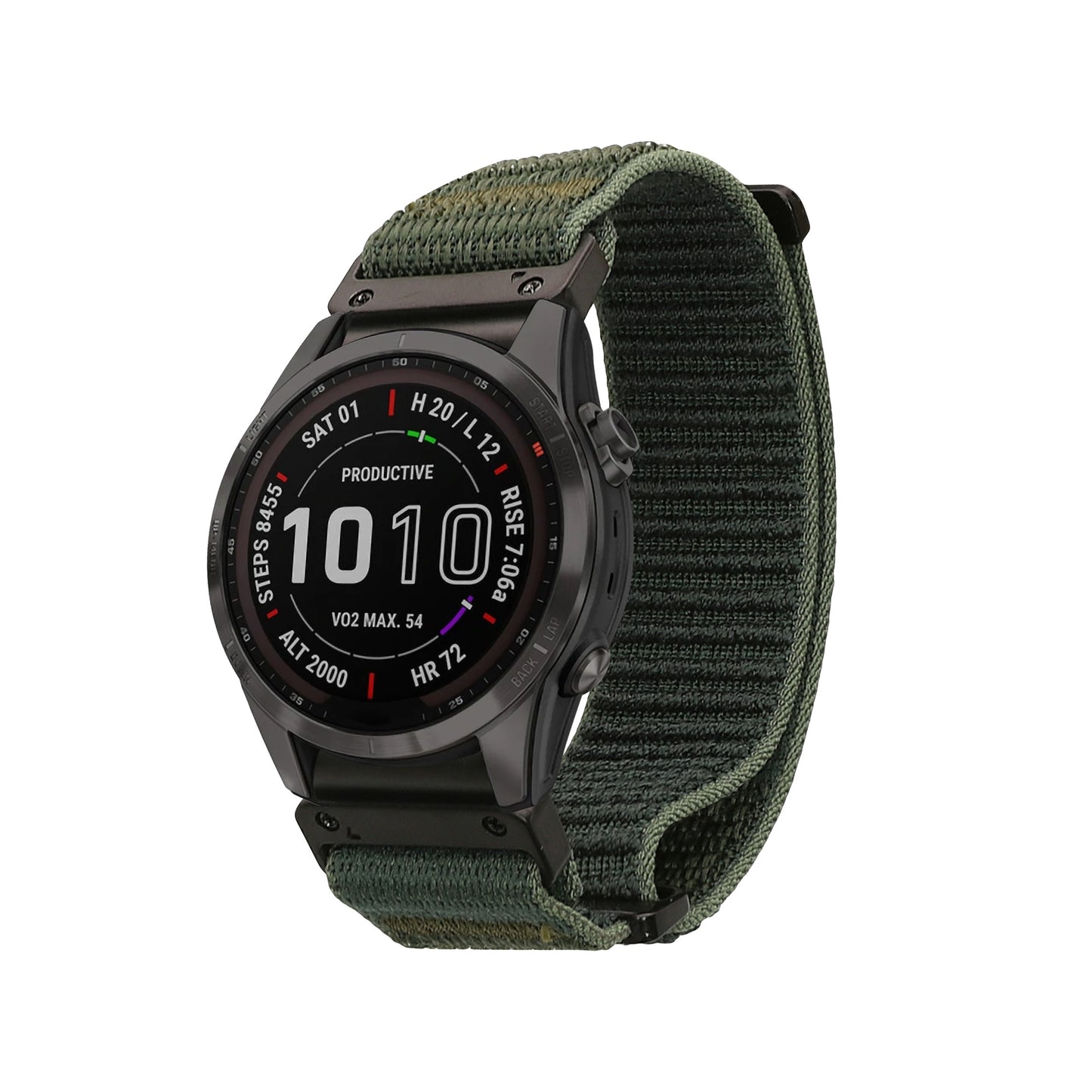 kwmobile Armband kompatibel mit Garmin Instinct 2S / Fenix 8S / Fenix 7S / Fenix 6S - Nylon Fitnesstracker Sportarmband Band in Dunkelgrün - Innenmaße von Dunkelgrün