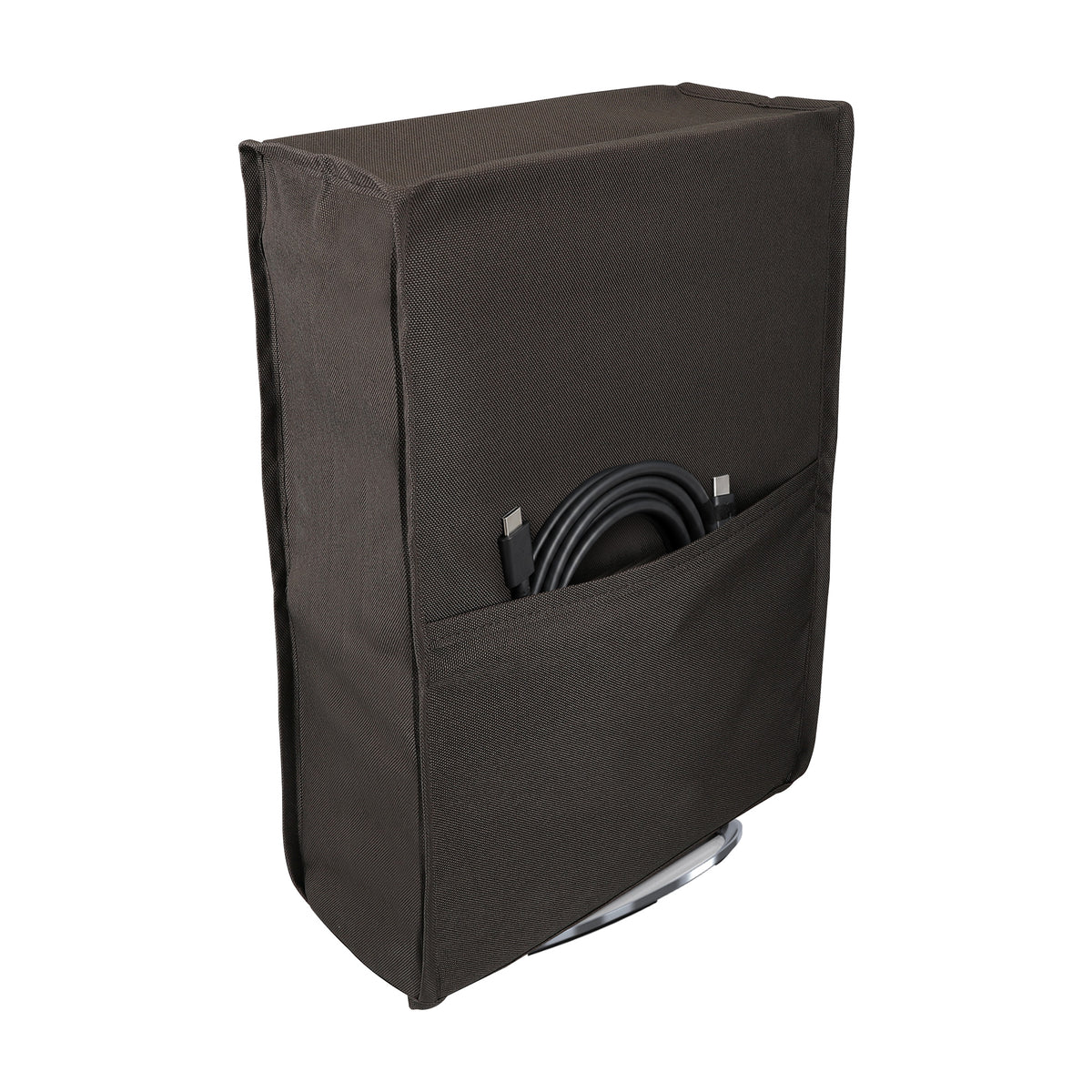 kwmobile Gaming Konsolen Cover für Sony Playstation 5 / PS5 Abdeckung - Konsolen Staubschutz aus Polyester - flexible Konsolenhülle mit Seitentaschen - Dunkelgrau Dunkelgrau