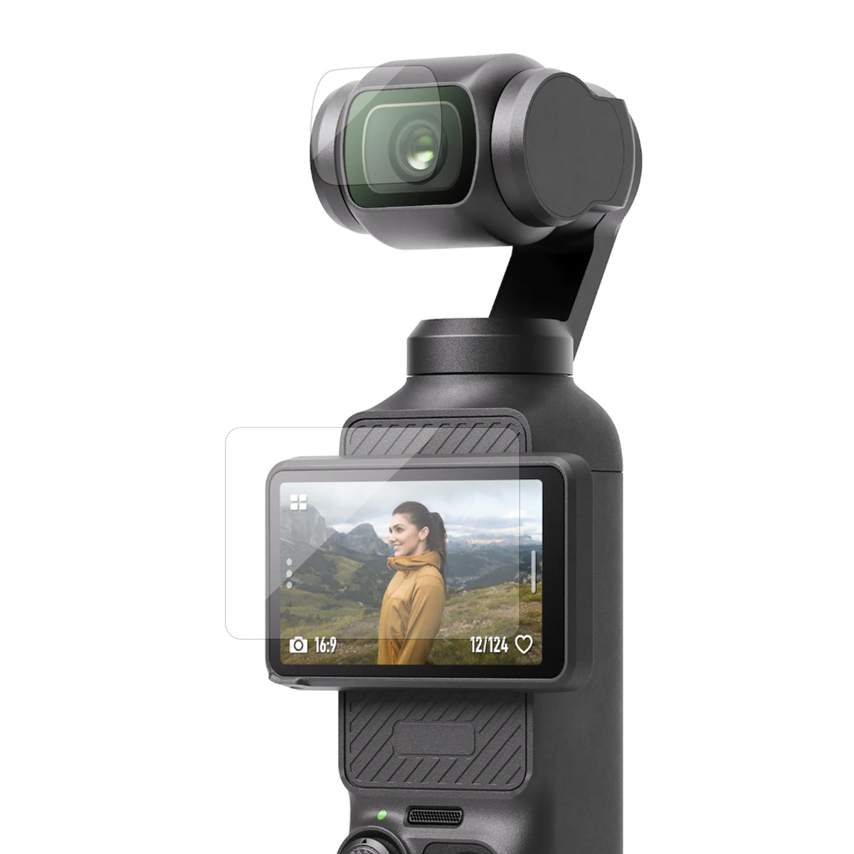 kwmobile 2x Kamera Displayschutz für DJI Osmo Pocket 4 / Pocket 3 Folie - 9H Härtegrad für Action Cam & Kompaktkamera - Schutzfolie für Display und Linse - Objektivschutz Transparent