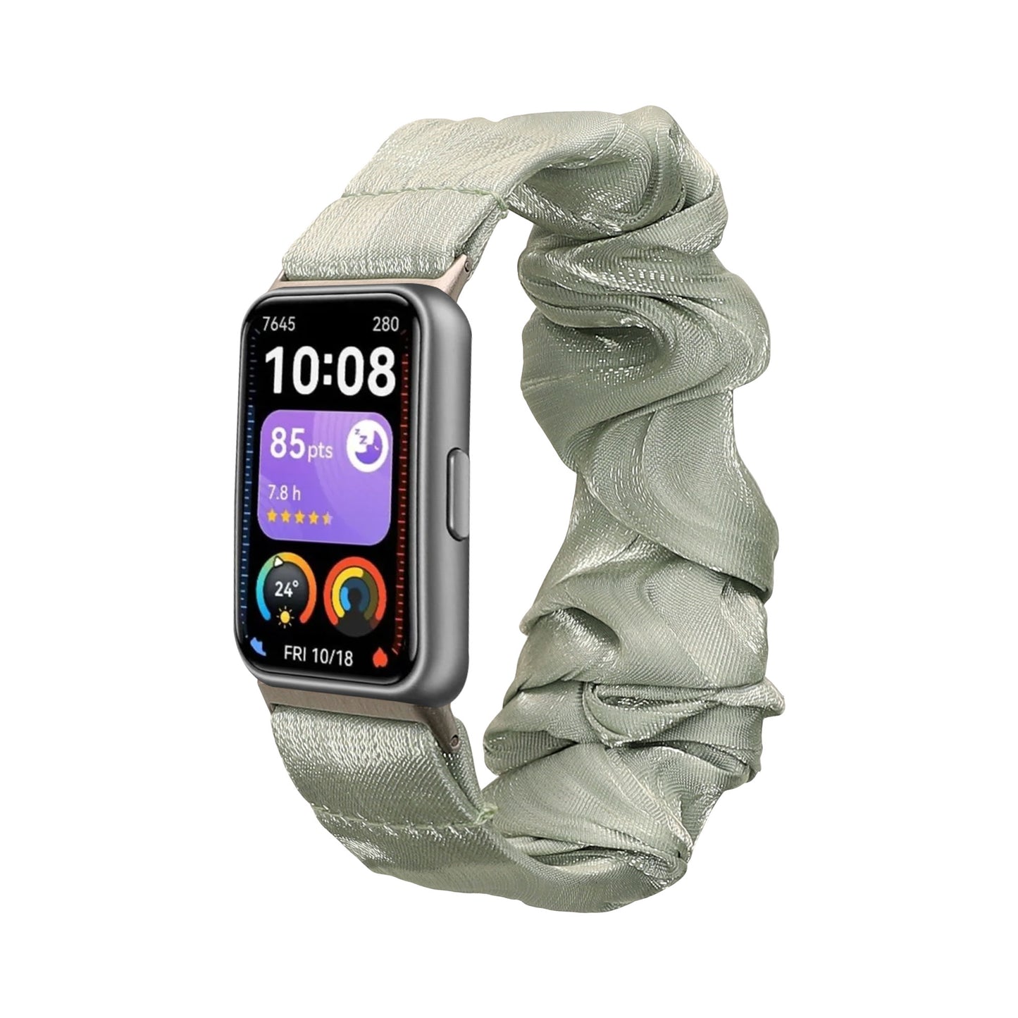kwmobile Ersatz Armband kompatibel mit Huawei Band 11 / Band 11 Pro - Smartwatch Scrunchie Haargummi Design Pastellgrün - Innenmaße Pastellgrün