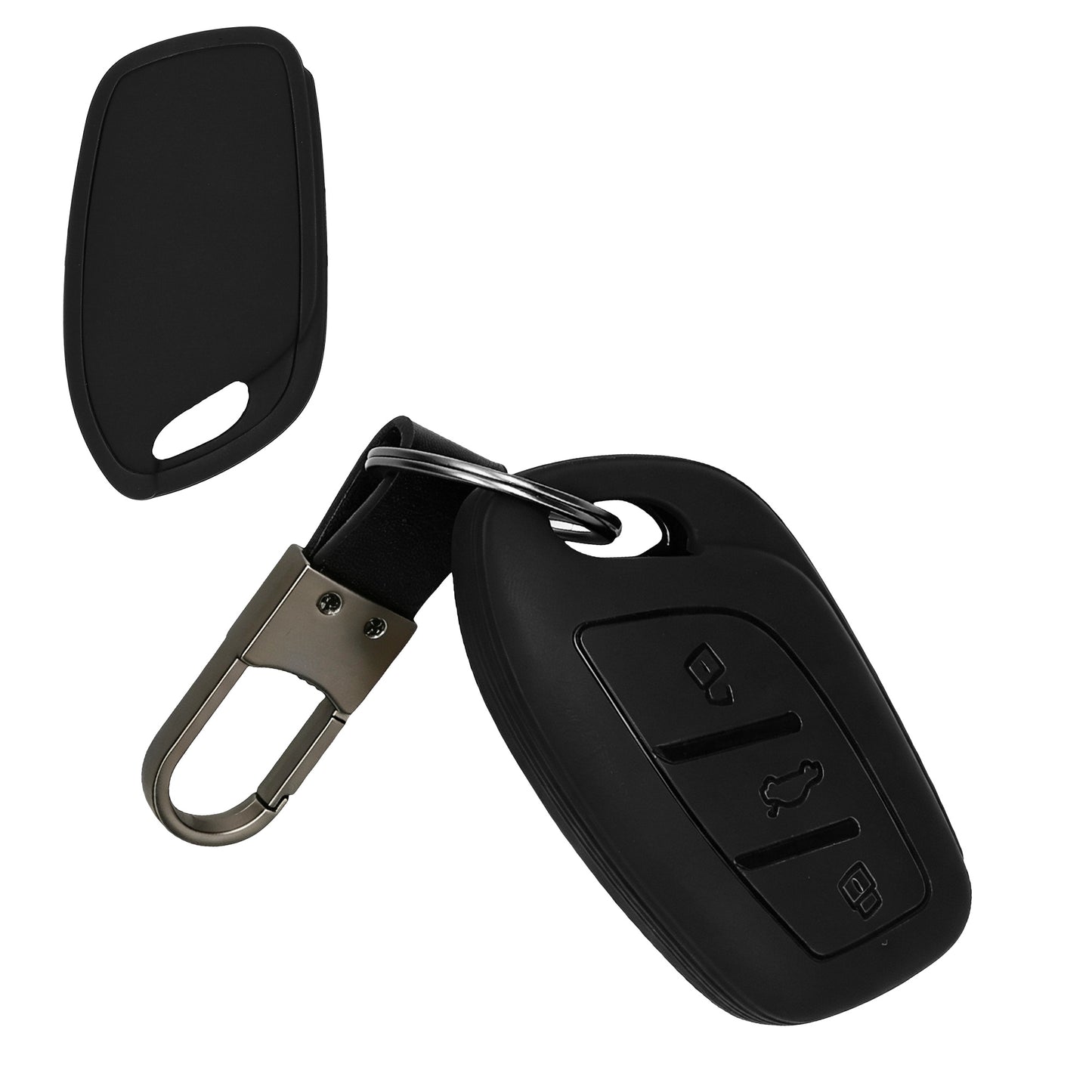 kwmobile Autoschlüssel Hülle kompatibel mit MG 3-Tasten ZS MG4 MG5 MG6 Hülle - TPU Schlüsselhülle - Schlüssel Cover in Schwarz - Mit Schlüsselring Schwarz