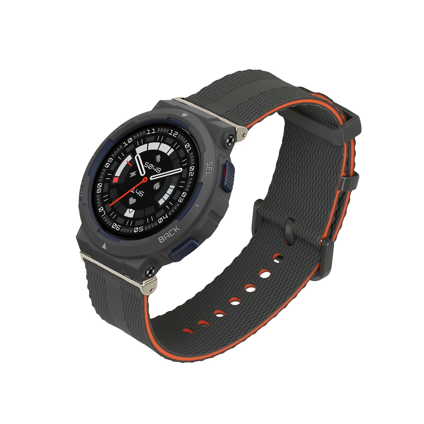 kwmobile Silikon Uhrenarmband für Amazfit Active Edge (A2212) Armband - Ersatzarmband für Fitnesstracker - Wechselarmband Smartwatch - Schwarz Orange Schwarz