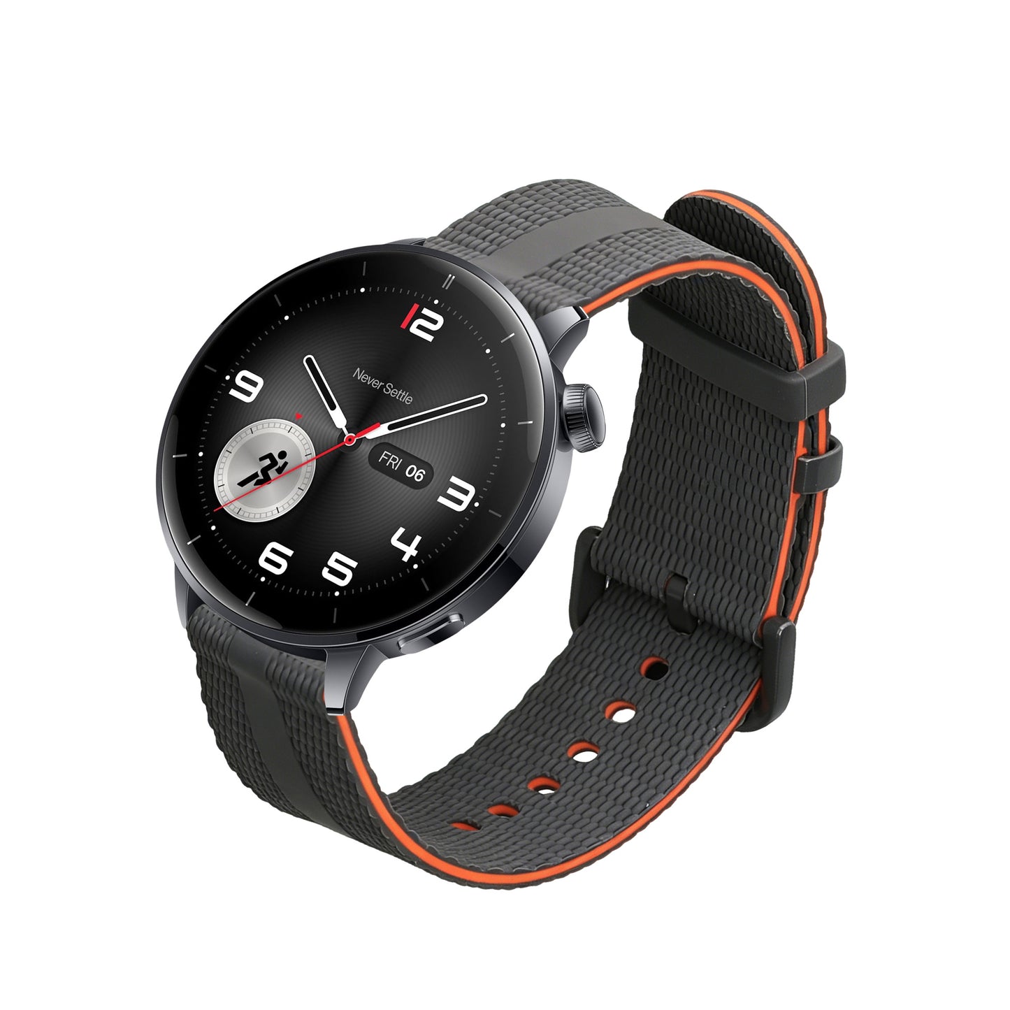 kwmobile Silikon Uhrenarmband für OnePlus Watch 3 / 2 / 2R / Oppo Watch X2 Armband - Ersatzarmband für Fitnesstracker - Wechselarmband Smartwatch - Schwarz Orange Schwarz