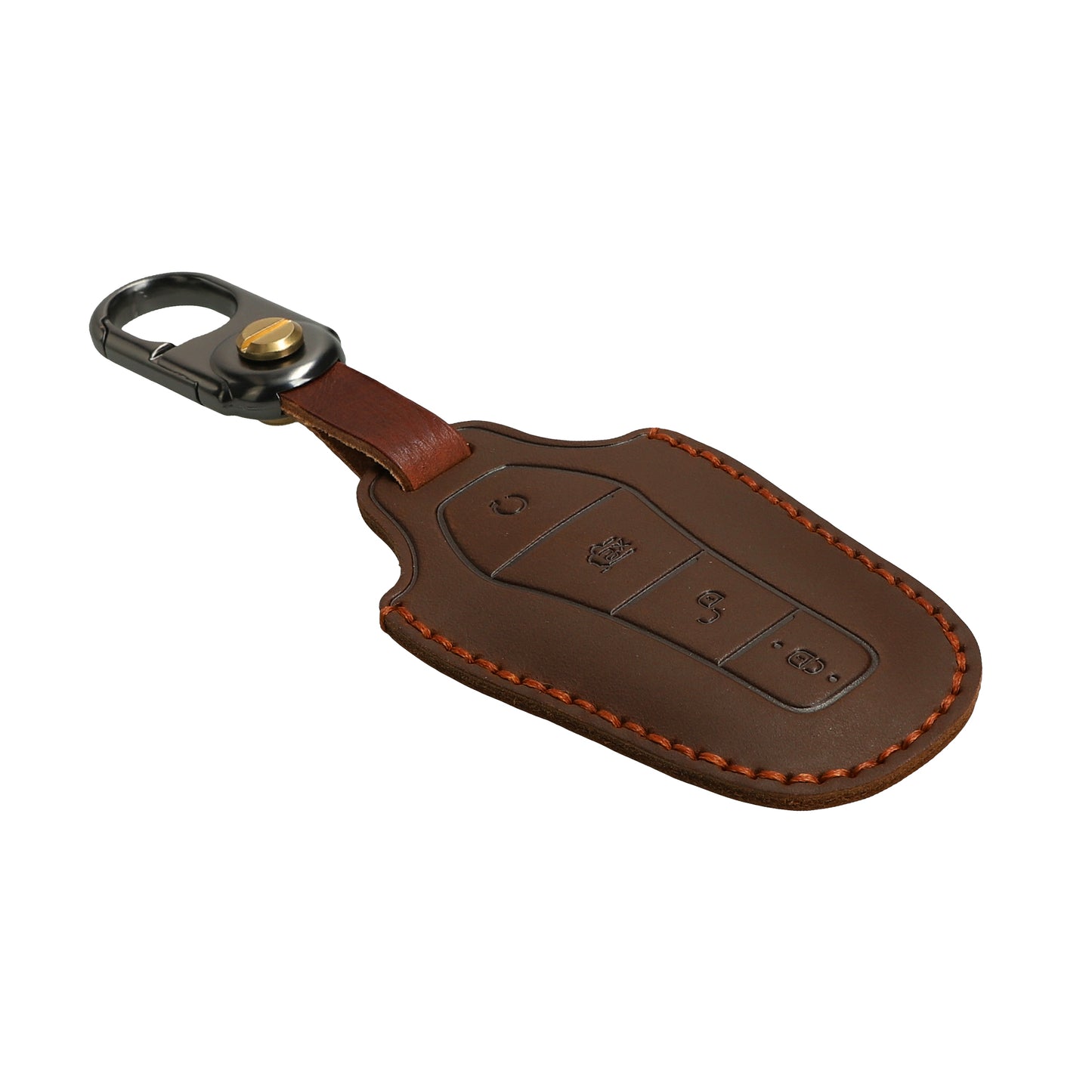 kwmobile Leder Autoschlüssel Hülle kompatibel mit BYD Atto 3 / Sealion / Han / Tang / Dolphin / Seal Schlüsselhülle - Schlüssel Tasche Braun Braun