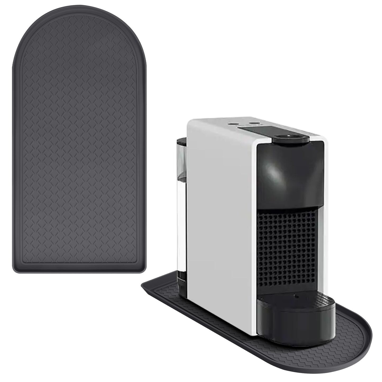 kwmobile Silikon Kaffeematte für Nespresso Krups Essenza Mini/DeLonghi/Ninja/Gevi/Keurig – Silikon-Unterlage für Kaffeemaschine und Siebträger – Barista Matte – Grau Grau