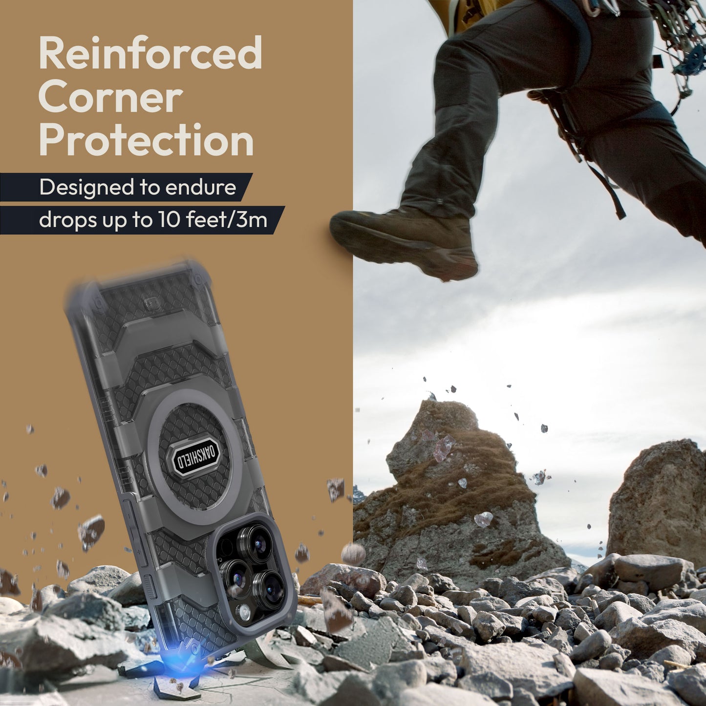 Oakshield Handyhülle kompatibel mit Iphone 16 Pro - Grau