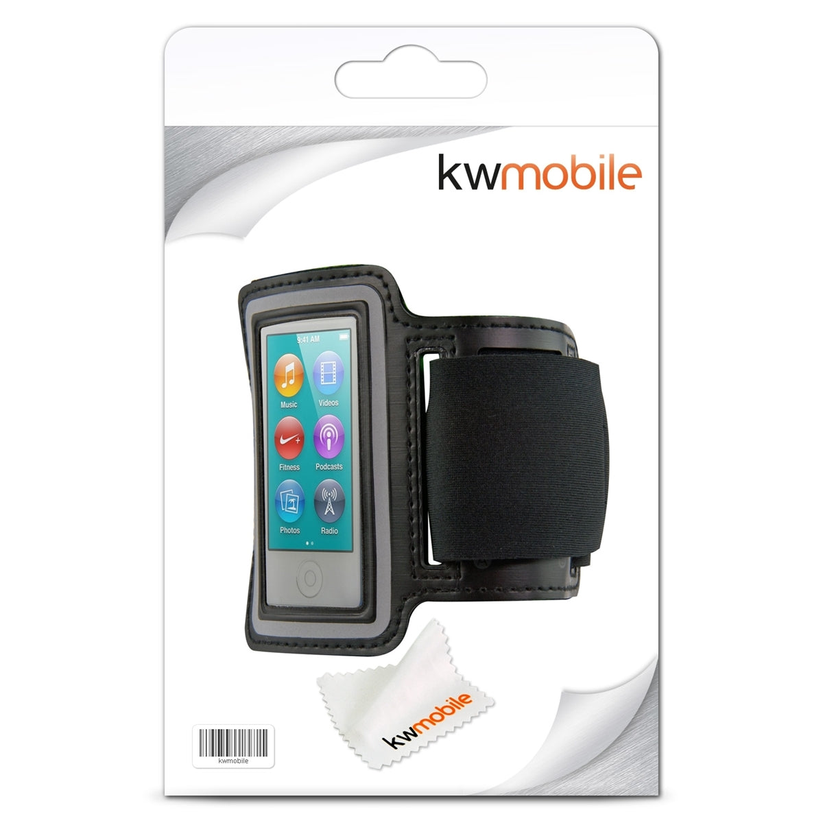 kwmobile Sports Armband compatible with Apple iPod Nano 7 - with Key Pocket - Sports Armband 19 - 35 cm Inner Dimensions