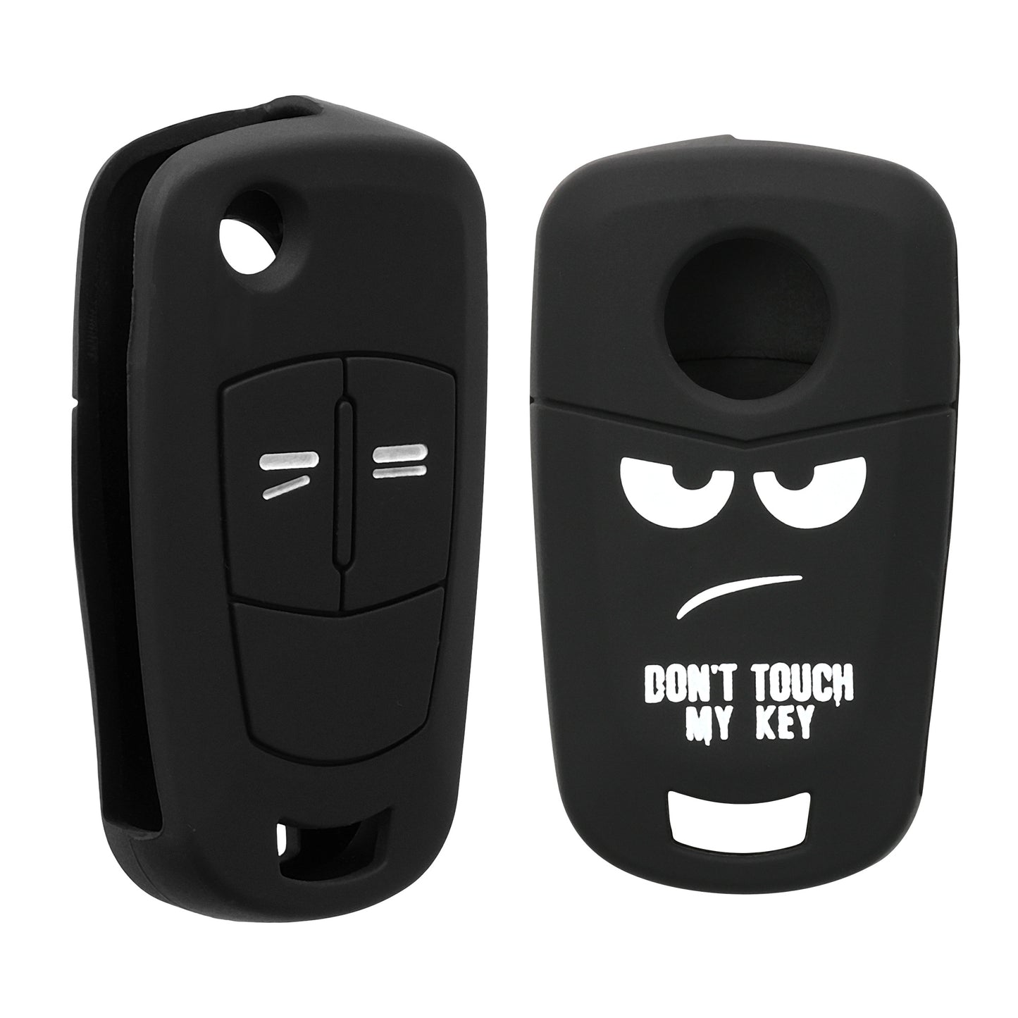 kwmobile Car Key Cover Compatible with Opel Vauxhall 2-Button Folding Key Car Key Cover - Key Fob Case Don't touch my Key