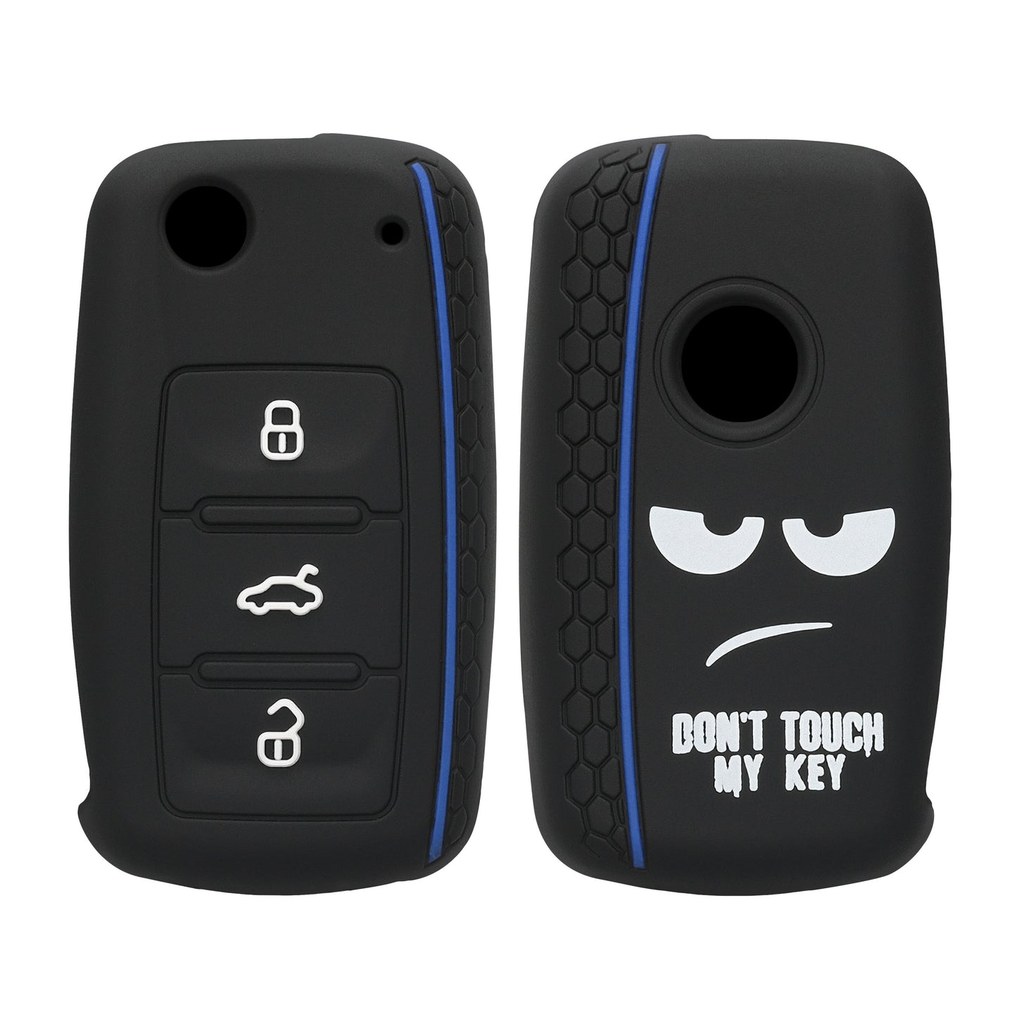 kwmobile Car Key Cover compatible with VW Skoda Seat 3-button car key - Don't touch my Key